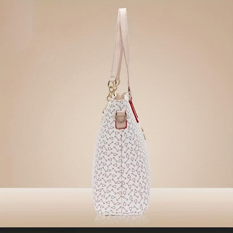 6pcs PVC Geometric Tote Crossbody Boston Clutch Set