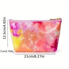 Large Capacity Rainbow Zipper Cosmetics Bag Travel Storage Bag