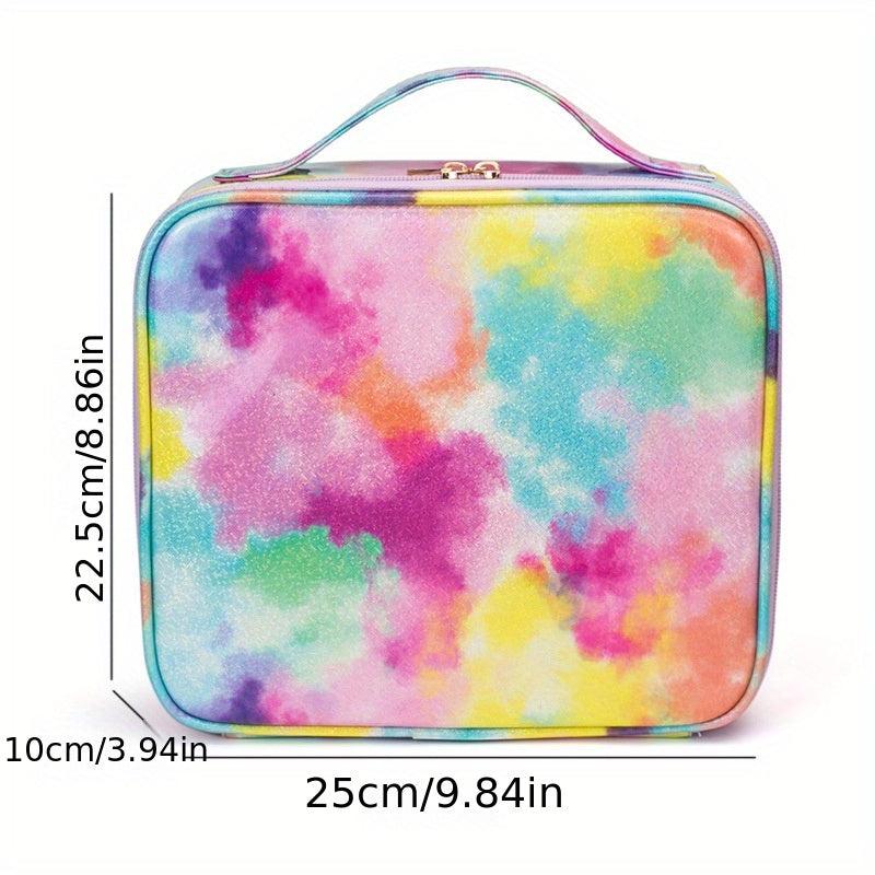 Large Capacity Rainbow Zipper Cosmetics Bag Travel Storage Bag