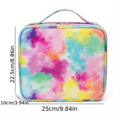 Large Capacity Rainbow Zipper Cosmetics Bag Travel Storage Bag