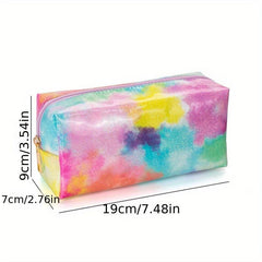Large Capacity Rainbow Zipper Cosmetics Bag Travel Storage Bag