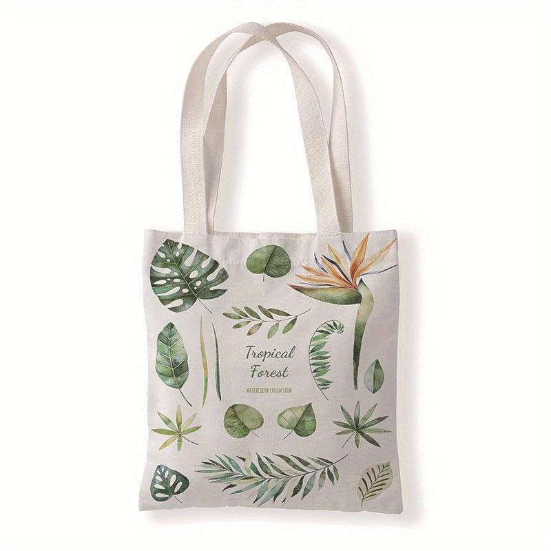 Leaf Canvas Tote Bag Shoulder Travel Shopping Handbag