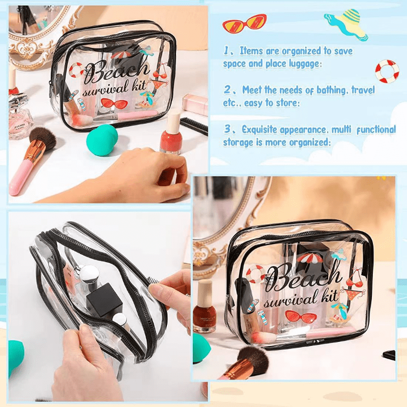 Transparent Cosmetics Bag Cartoon Toiletry Bag Storage Bag