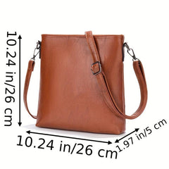 Vintage Square Tote Bag Set PU Leather Crossbody Handbag & Shoulder Purse