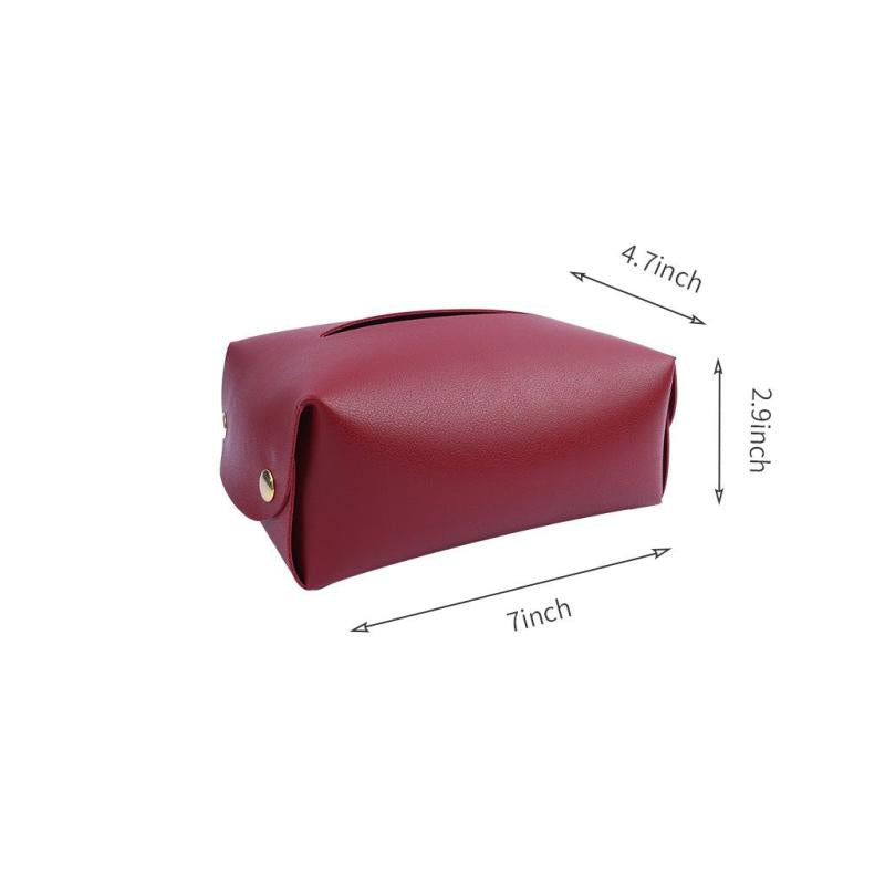 Tissue Box Holder with Napkins Storage Pouch