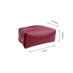 Tissue Box Holder with Napkins Storage Pouch