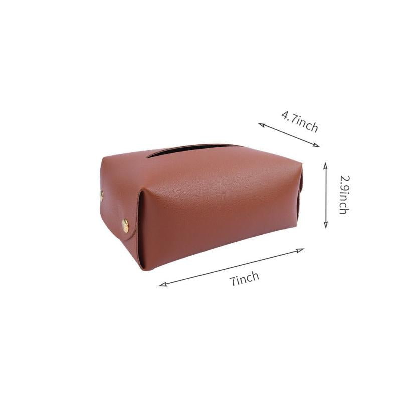 Tissue Box Holder with Napkins Storage Pouch