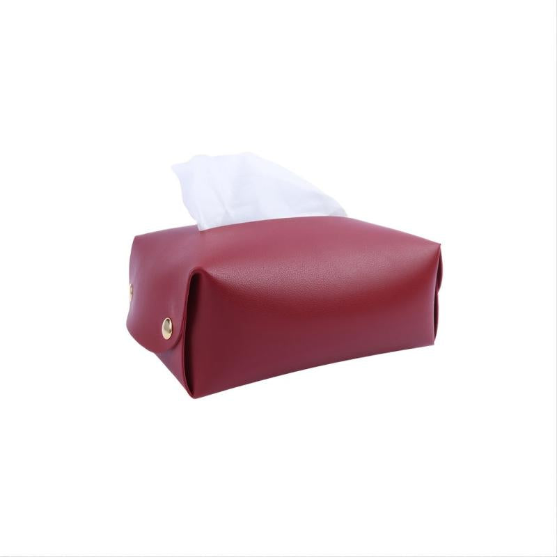 Tissue Box Holder with Napkins Storage Pouch