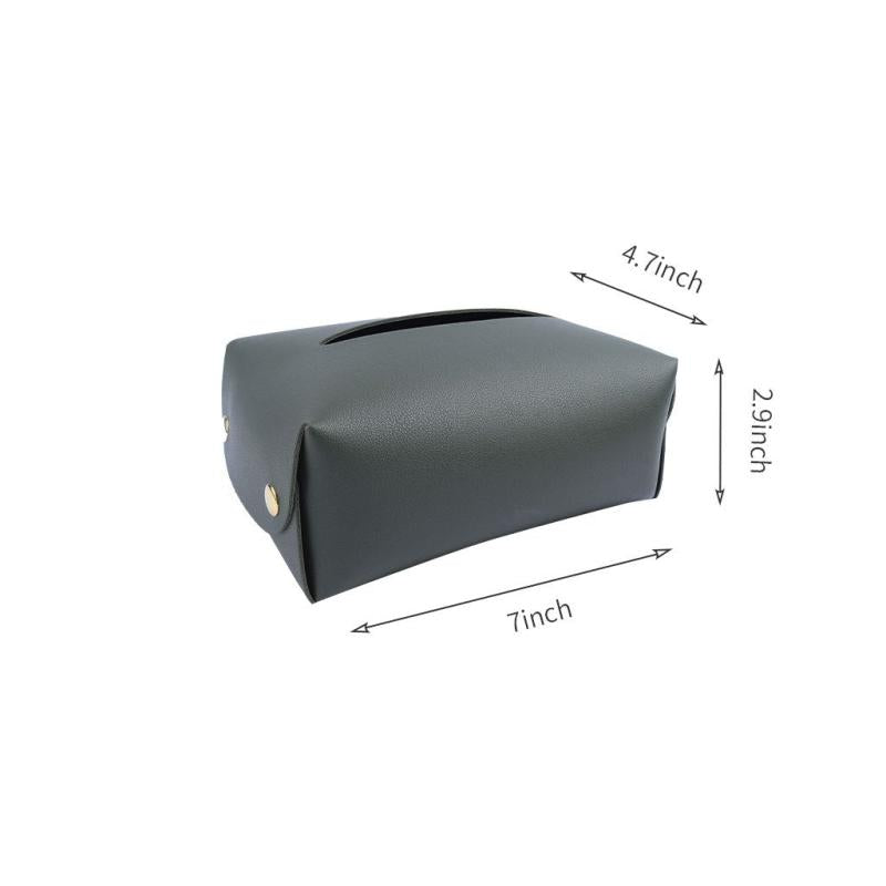 Tissue Box Holder with Napkins Storage Pouch