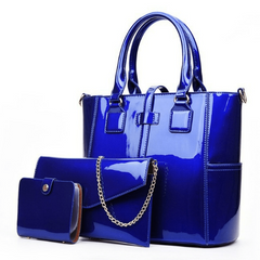 3PCS Top Handle Tote Bag PU Leather Shoulder Bag Women's Handbag & Satchel