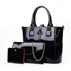 3PCS Top Handle Tote Bag PU Leather Shoulder Bag Women's Handbag & Satchel