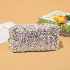 Portable Sequins Cosmetic Bag Large Capacity Toiletry Bag for Travel