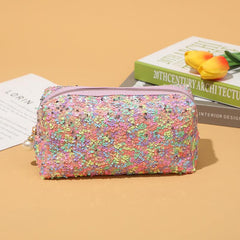 Portable Sequins Cosmetic Bag Large Capacity Toiletry Bag for Travel