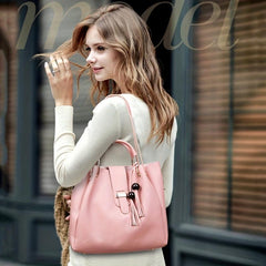 3pc Stylish Bag Set Tassel Shoulder Crossbody Flap Handbag Mother's Gift