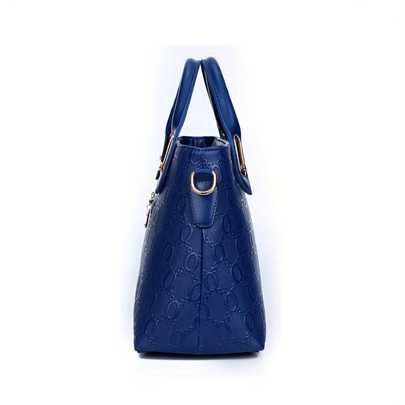 Embossed Tote Bag Set Women's Handbag With Crossbody Bag