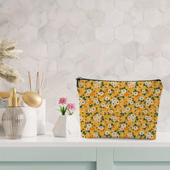 Flowers Printed Makeup Bag Cosmetic Bag Travel Toiletry Bag for Women
