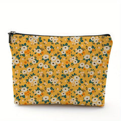 Flowers Printed Makeup Bag Cosmetic Bag Travel Toiletry Bag for Women