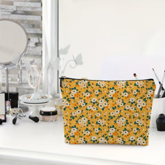 Flowers Printed Makeup Bag Cosmetic Bag Travel Toiletry Bag for Women