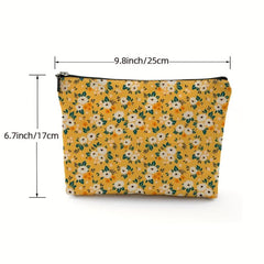 Flowers Printed Makeup Bag Cosmetic Bag Travel Toiletry Bag for Women