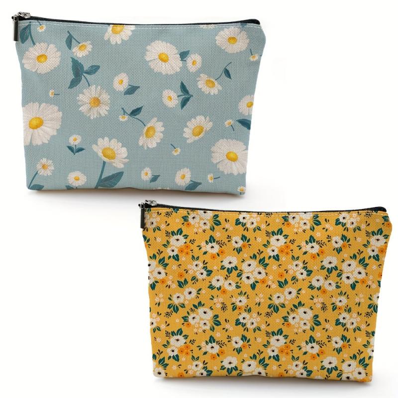 Flowers Printed Makeup Bag Cosmetic Bag Travel Toiletry Bag for Women