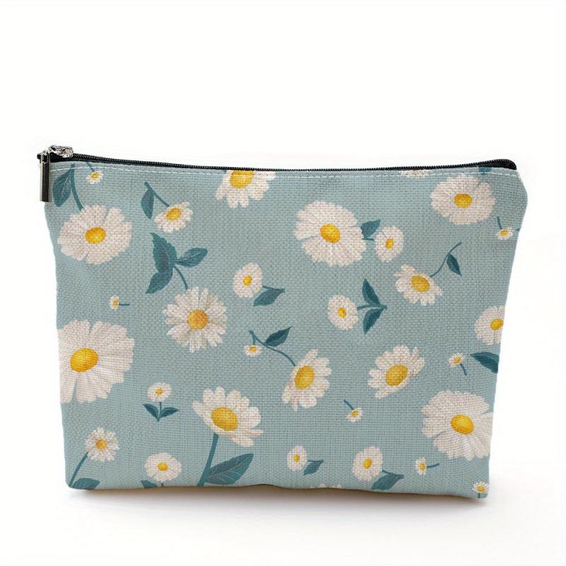 Flowers Printed Makeup Bag Cosmetic Bag Travel Toiletry Bag for Women