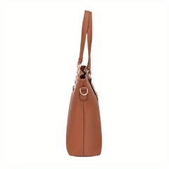 6Pcs Tote Bag Set PU Leather Textured Shoulder Bag Casual Commuter Bag
