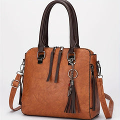 4Pcs Vintage Shoulder Bag Set Women's Handbag & Crossbody Bag & Clutch Purse