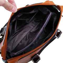 4Pcs Vintage Shoulder Bag Set Women's Handbag & Crossbody Bag & Clutch Purse