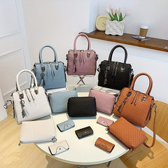 Geometric Tote Bag Set with Crossbody Bag & Card Holder