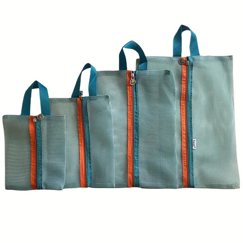 4Pcs Travel Storage Mesh Bags Waterproof Zipper File Bags For Toiletry