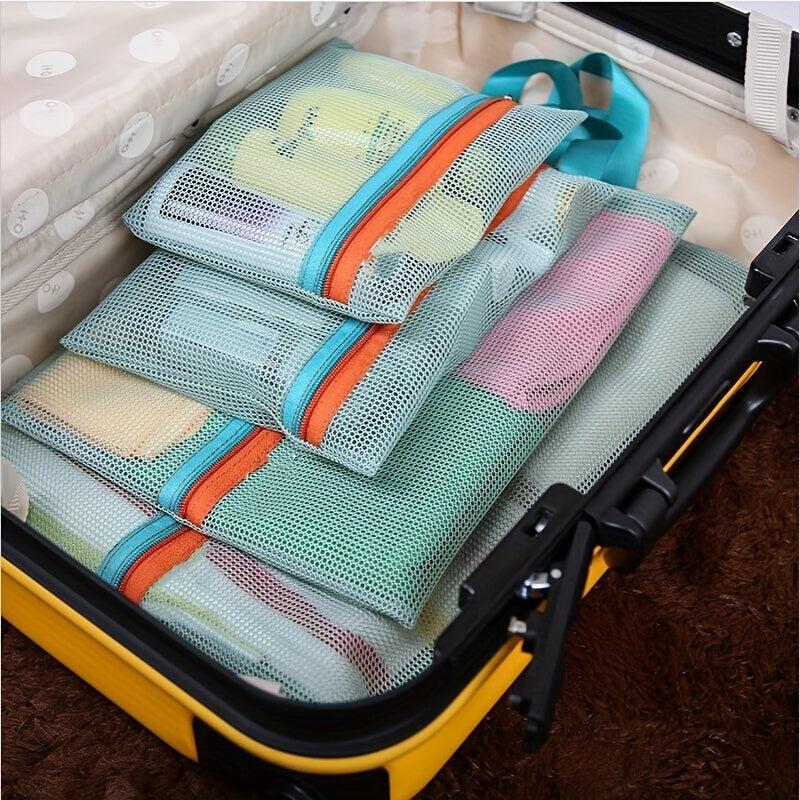 4Pcs Travel Storage Mesh Bags Waterproof Zipper File Bags For Toiletry