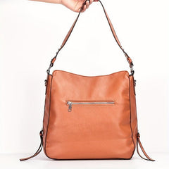 2Pcs Studded Hobo Bag Set Large Capacity Shoulder Bag Faux Leather Tote Bag