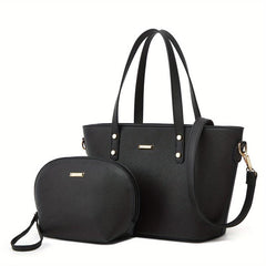 Classic Tote Bag & Shell Shaped Clutch Purse Set for Work