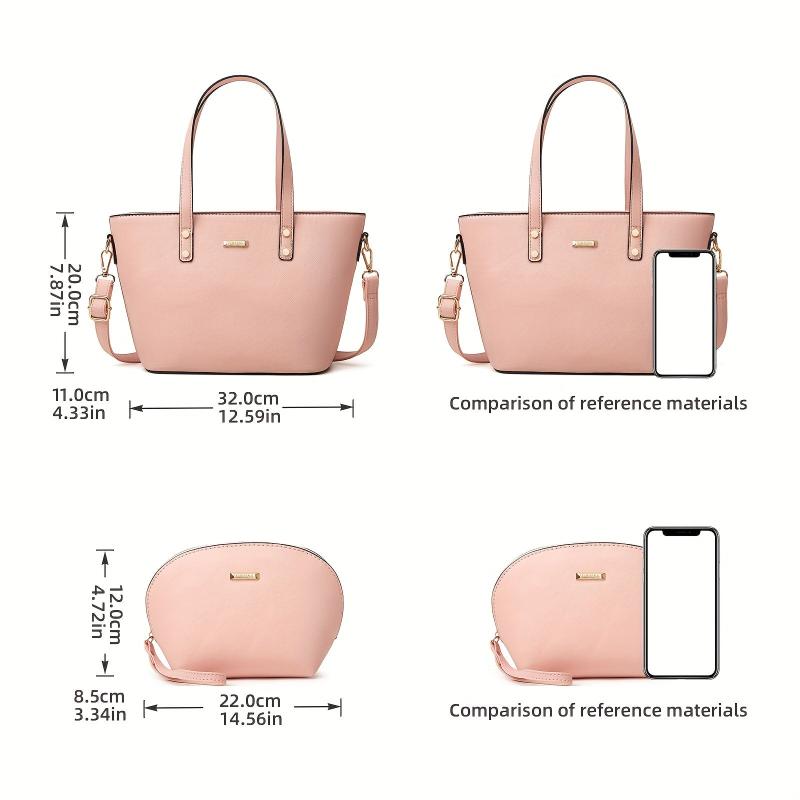 Classic Tote Bag & Shell Shaped Clutch Purse Set for Work