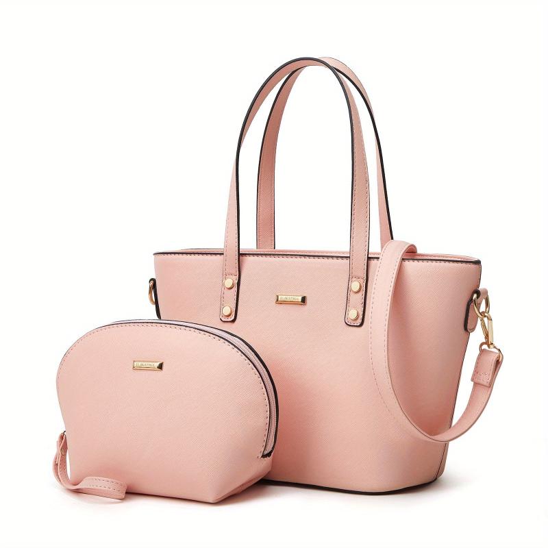 Classic Tote Bag & Shell Shaped Clutch Purse Set for Work