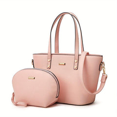 Classic Tote Bag & Shell Shaped Clutch Purse Set for Work