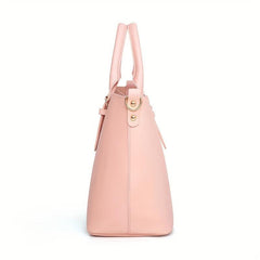 3pcs Solid Tote Bag Set Women's Handbag With Chain Crossbody Bag