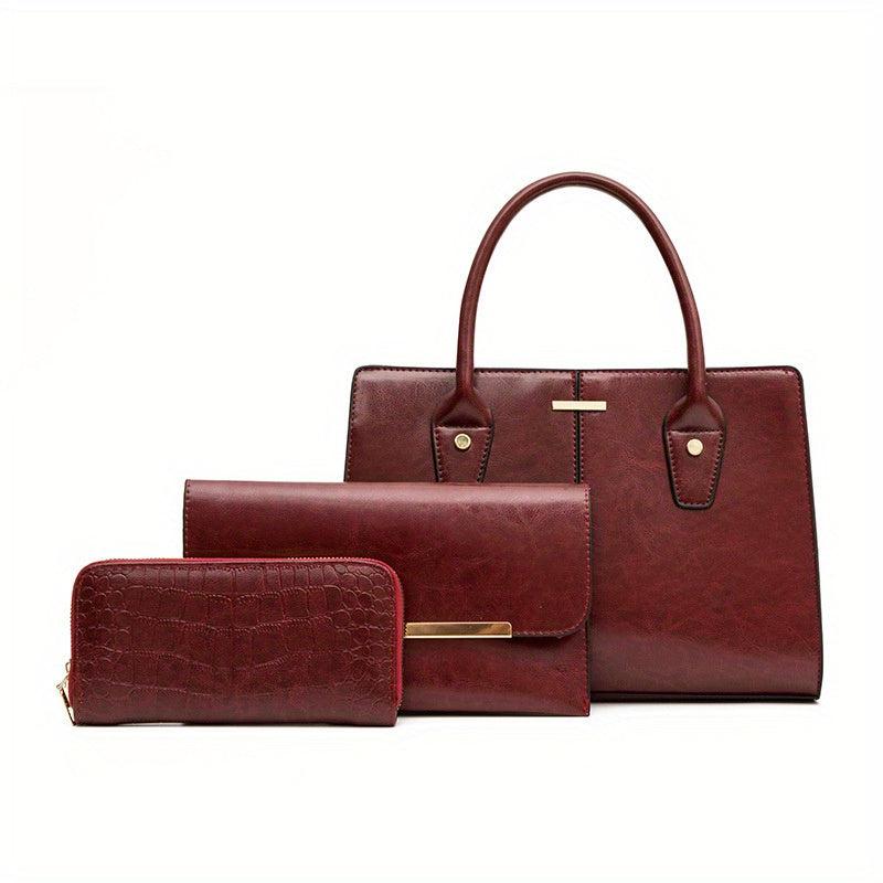 Vintage Large Capacity Tote Bag Retro PU Leather Women's Handbag