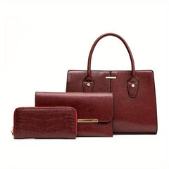 Vintage Large Capacity Tote Bag Retro PU Leather Women's Handbag