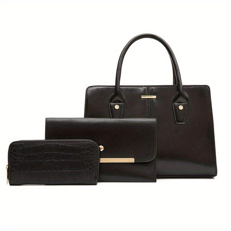 Vintage Large Capacity Tote Bag Retro PU Leather Women's Handbag