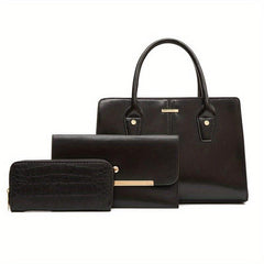 Vintage Large Capacity Tote Bag Retro PU Leather Women's Handbag