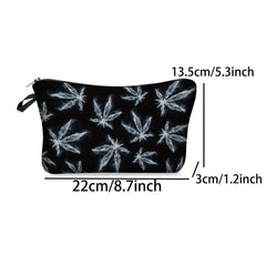 Leaf Print Cosmetics Bag Storage Travel Toiletry Bag
