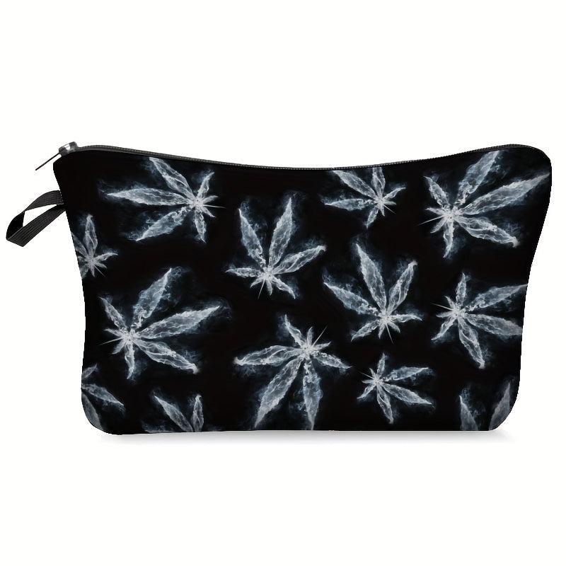 Leaf Print Cosmetics Bag Storage Travel Toiletry Bag