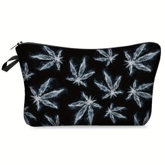Leaf Print Cosmetics Bag Storage Travel Toiletry Bag