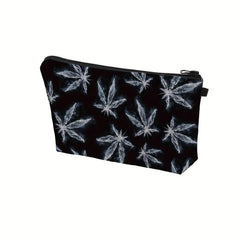 Leaf Print Cosmetics Bag Storage Travel Toiletry Bag