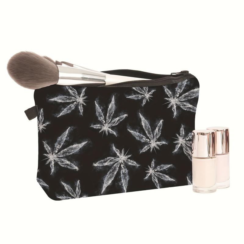 Leaf Print Cosmetics Bag Storage Travel Toiletry Bag