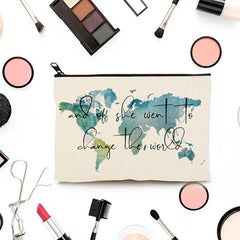 Change The World Graduation Gift Makeup Bag
