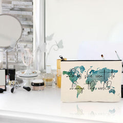 Change The World Graduation Gift Makeup Bag