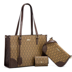 3pcs Women's Tote Bag Set Large Capacity Underarm & Crossbody Bags