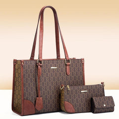 3pcs Women's Tote Bag Set Large Capacity Underarm & Crossbody Bags